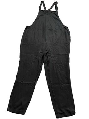 LED Luxe Essentials Maternity Black Straight Leg Lyocell Jumpsuit Medium